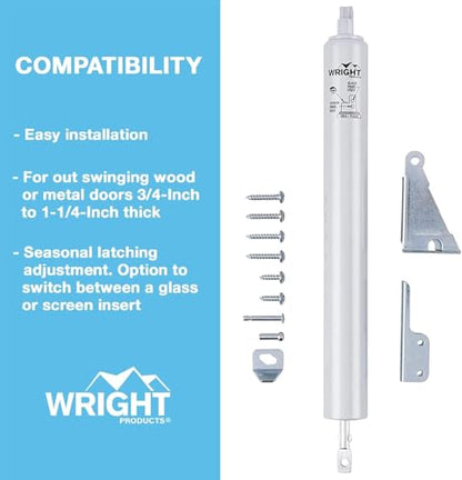 Wright Products V1020BL Standard Duty Pneumatic Screen And Storm Door Closer, Black