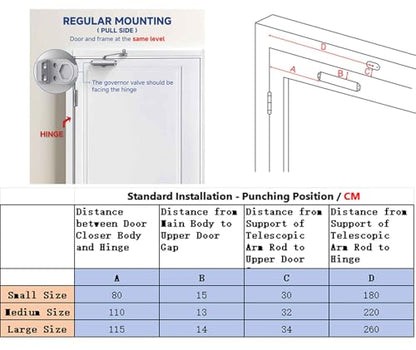 Heavy Duty Commercial Door Closer, Hydraulic No Slam, Adjustable Speed, Hold Open, Silver Aluminum Steel, Indoor/Outdoor, DIY Installation - size: Small, style: Silver