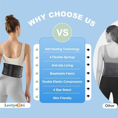 Back Brace for Lower Back Pain Relief, Lumbar Support Belt for Men&Women - color: Black 1