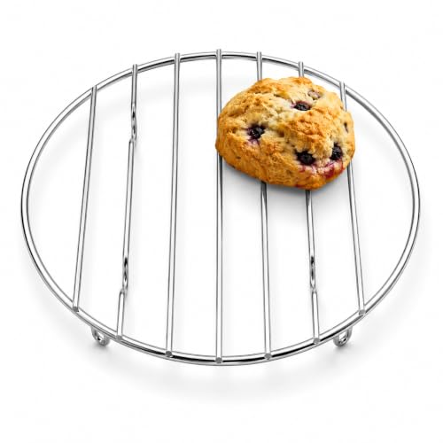 Mrs. Anderson's Baking Professional Round Cooling Rack, Heavy Duty Steel, 6 x 6 x 0.5-Inches - size: Round - 6-Inch
