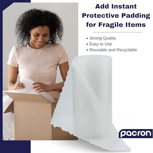Bubble Roll Wrap 12" x 500', 1-Pack 3/16" Perforated Small Cushioning - size: 500 Sq Ft