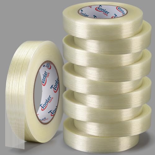 Filament Strapping Tape 1" x 60Yd 10 Rolls Fiberglass Reinforced - size: 10 Rolls 1in x 60 Yd