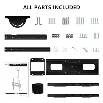 WALI Ceiling TV Mount for Most 26-65 inch LCD LED OLED 4K TVs, up to 99 lbs - color: Black (400x400mm), size: 2 feet