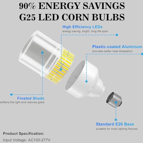 NS 700W Equivalent 10500LM Corn Bulbs (1-Set) - 90% Energy Saving, IP65 Waterproof, 70W E26/E39, 5000K Daylight, Warehouse Light, ETL/FCC/ROHS/CE Certified, Not Dimmable