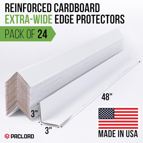 Extra-Wide 48" x 3" x 3" Reinforced Cardboard Edge Protectors - color: Thickness: 0.16", size: Pack of 24