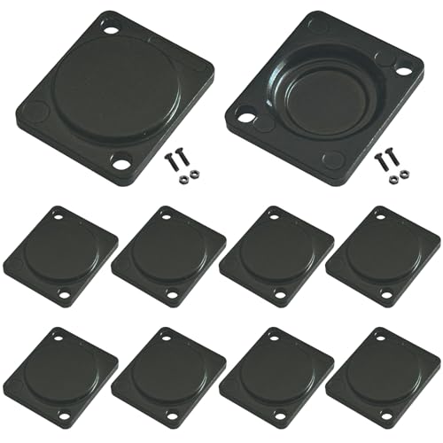 PENGLIN 10PCS Panel-Mount Blank Plate, D-Series Metal Rack Mount - color: Black, size: Two holes(10PCS)