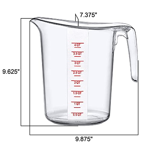 Amazing Abby - Melissa - 128-Ounce Plastic Measuring Pitcher (1-Pack), 16-Cup (4-Quart) Food-Grade Measuring Jug, Unbreakable, Stackable, Dishwasher-Safe, Great for Oil, Vinegar, Flour, and More - style: 1-Pack