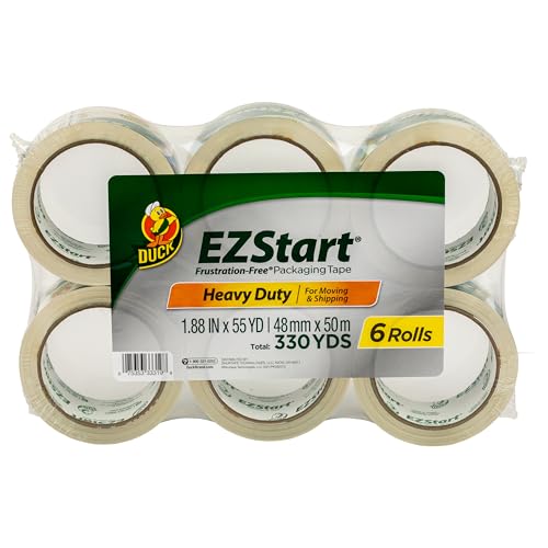 Duck Brand EZ Start Packing Tape Refill Rolls, 1.88 in x 54.6 Yds, 6 Rolls - size: 6 Rolls