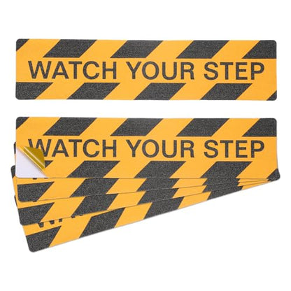 HARFINGTON 5Pcs Watch Your Step Floor Decals Stickers 6"x24" Warning Tape