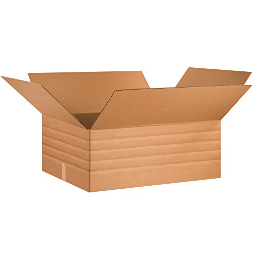 BOX USA BMD302412 Multi-Depth Corrugated Boxes, 30"L x 24"W x 12"H, Kraft (Pack of 15) - style: Multi-Depth