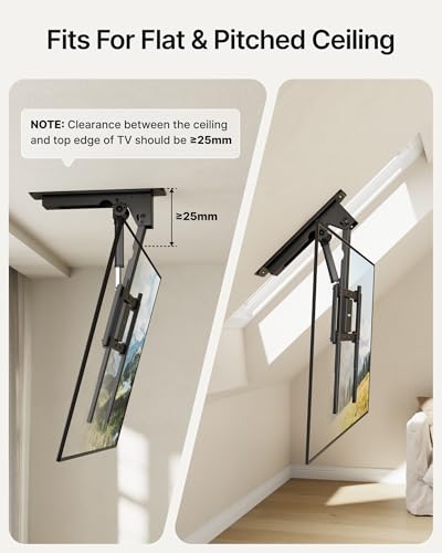 monTEK Motorized Ceiling TV Mount for 32-75 Inch TVs, Holds up to 121 lb - size: 32-75 Inch