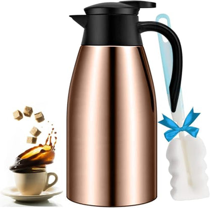68oz Coffee Carafe Insulated, Airpot Thermal Coffee Carafes for Keeping Hot - color: Champagne Gold