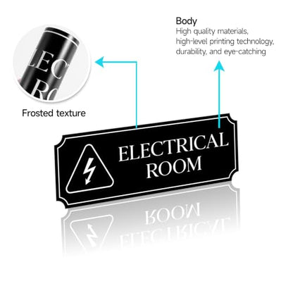 Electrical Room Door Sign for Business,Self-Adhesive Durable Modern - color: ELECTRICAL ROOM 639