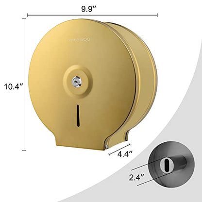 Commercial Jumbo Toilet Paper Dispenser, Wall Mount Stainless Steel - color: Gold
