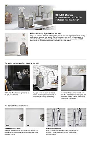 KOHLER K-23729-NA Stainless Steel Cleaner, Kitchen & Bathroom Cleaner, Polish & Protect Sinks & Other Surfaces, 8 FL Oz - size: 8 Fl Oz (Pack of 1)