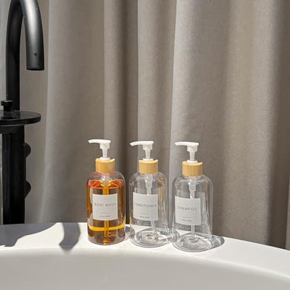 Shampoo and Conditioner Dispenser for Bathroom, Shower Soap Bottles Clear - color: Clear