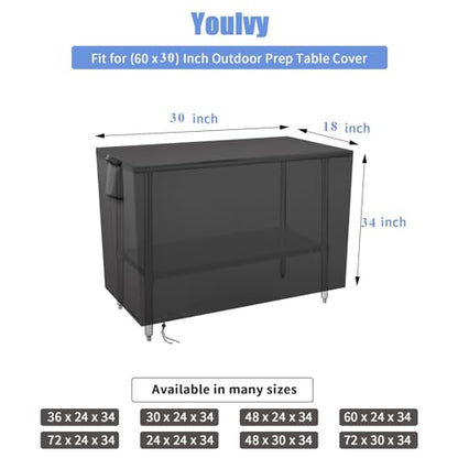 Outdoor Prep Table Cover for Metal BBQ Cart Table, 30x18x34 Inch - size: 30" x 18" x 34"