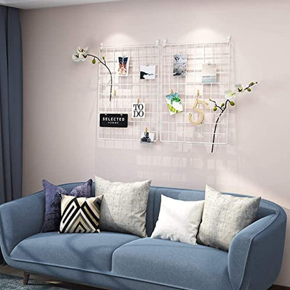 C&AHOME Photo Wall Display Set of 2, Wall Grid Panel, 15.7" x 11.8", White - color: White, size: 15.7 x 11.8 (40x30cm)