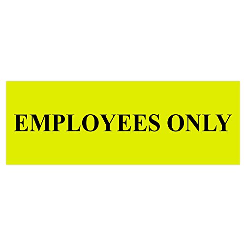 All Quality Basic Employees Only Wall or Door Sign - Easy Installation | Staff Only Signage‌ - Yellow/Black - Small (1 Pack) - color: Yellow / Black, size: 2 x 6" - Small (1 Pack)