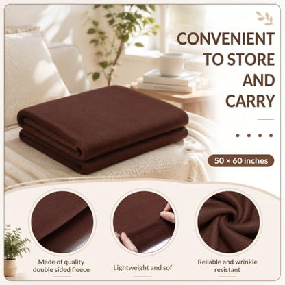 Macarrie 50 Pcs Fleece Blankets Bulk,50 x 60 in Soft Throw Blankets in Bulk - color: Beige Series