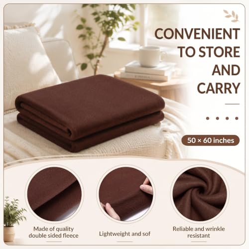 Macarrie 50 Pcs Fleece Blankets Bulk,50 x 60 in Soft Throw Blankets in Bulk - color: Beige Series
