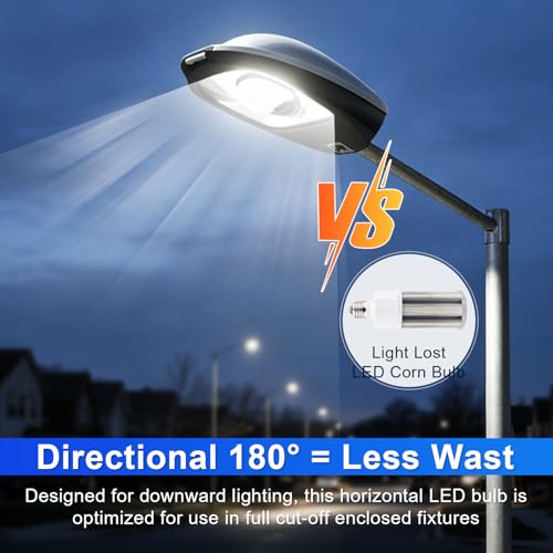 LED Shoebox Corn Light Bulb, 75/95/115W Selectable 5000K Rotatable E39 Base - size: 4 Pack