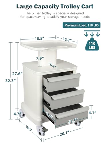 Mobile Trolley Cart for Portable Ultrasound Scanner 115 Lbs Load