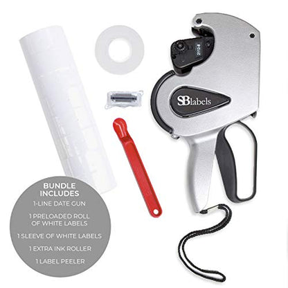 SBLabeler Date Gun Product Bundle/One Line Date Gun, Labels, Inker, Label Peeler / 8-Digit Dating Gun - size: Bundle, style: 1-Line