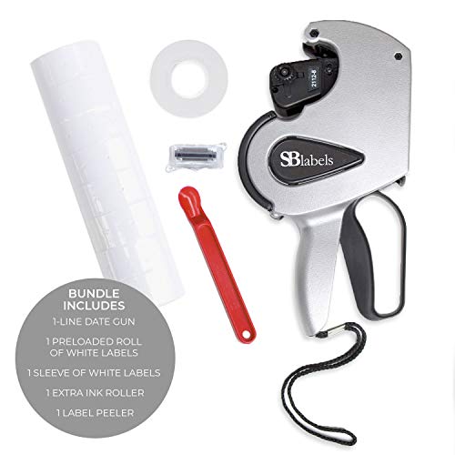 SBLabeler Date Gun Product Bundle/One Line Date Gun, Labels, Inker, Label Peeler / 8-Digit Dating Gun - size: Bundle, style: 1-Line