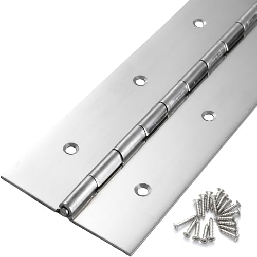 Heavy Duty Piano Hinge 20 Inch x 3 Inch Width, True 0.060'' Thick Stainless Steel Piano Hinge for Heavy Duty Cabinet, Door, Toolbox, Wooden Box, Metal Plate, Furniture, Industrial Project - size: 20 Inch