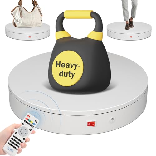15.8In Remote Motorized Electric Turntable Rotating Display Stand Rotating Platform Photography Turntable motorized lazy susan base giratoria para for Photography,3D Scanner,(Load Range:132~400lbs) - size: 15.8inch/White/400Lbs Load