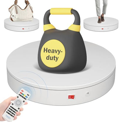15.8In Remote Motorized Electric Turntable Rotating Display Stand Rotating Platform Photography Turntable motorized lazy susan base giratoria para for Photography,3D Scanner,(Load Range:132~400lbs) - size: 15.8inch/White/400Lbs Load