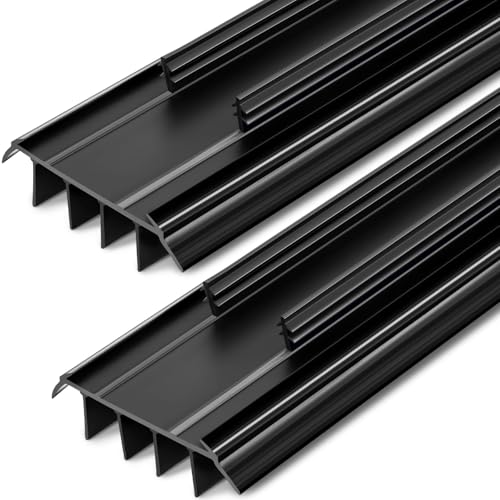 Pushglossy 2 Pcs Kerf Style Door Bottom Seal with Vinyl Fins, Black - color: Black, size: Kerf Style