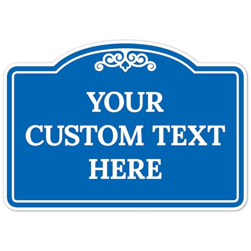 Custom Decorative Sign, Personalized Metal Sign for Business, Driveway, Home, Office Door Plaque, Blue Background Sign, 7x10 Inches, ACM, Made in USA by Sigo Signs - color: Blue Background, size: 10x7