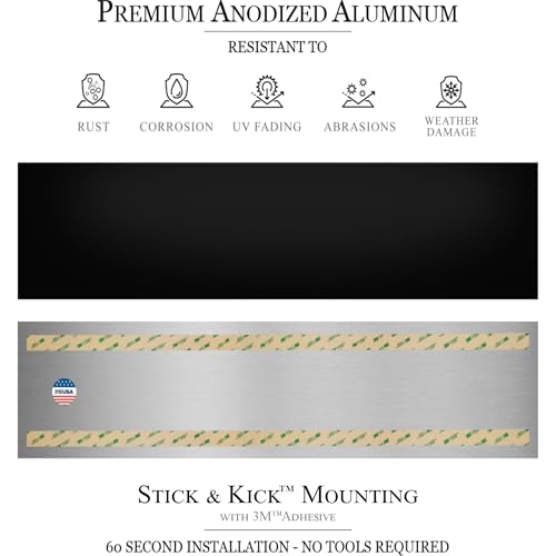 Door Kick Plate, 6x34 in, Satin Black, Adhesive - color: Satin Black, size: 6x34"