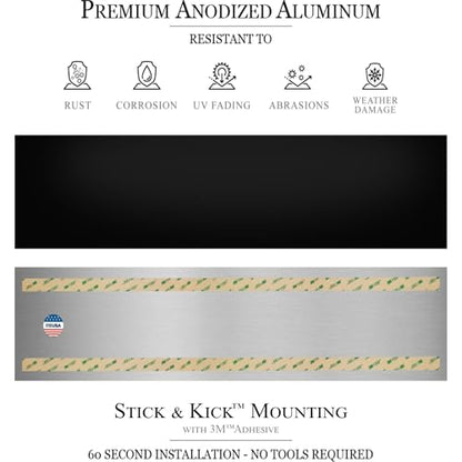 Door Kick Plate, 6x30 in, Satin Black, Adhesive - color: Satin Black, size: 6x30"