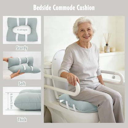 Bedside Commode Cushion, Waterproof Coating Toilet Seat Cushion - color: Green