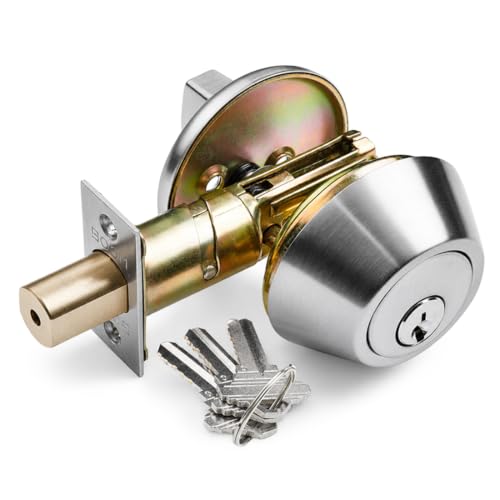 Boomerang DB7431 Heavy-Duty Designer Commercial Deadbolt Lock, 5-Pin - color: Satin Chrome (US26D), style: 5 Pin Cylinder