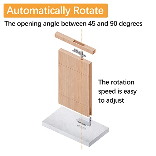Self Closing Pivot Door Hinges, Hidden Door Pivot Hinges, 360 Degree Shaft Swing Door Pivot Hinges Hardware, Stainless Steel Hinge System for Invisible Concealed Secret Wood Door Soft Close (Silver) - color: Silver