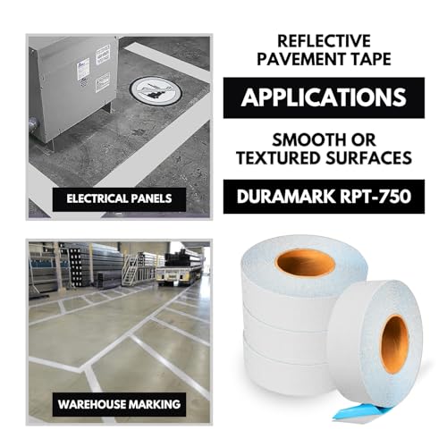 DuraMark RPT-750 Reflective Pavement Marking Tape, White, 2 in x 36 ft - color: White, size: 2 Inch x 36 Ft