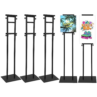 Honoson 5 Pcs Poster Stands for Display Heavy Duty Sign Holder, Black - color: Black