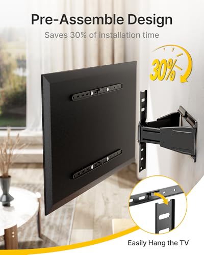 monTEK 0.77" Ultra Slim Full Motion TV Wall Mount for 43-90 Inch TVs - size: 43-90 Inch