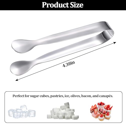 16 Pack Mini Sugar Tongs Stainless Steel Mini Serving Tongs Appetizer Tongs for Candy Buffet, Tea Party, Wedding Ice Tongs for Small Foods, Ice Cubes, Canapés - size: 16 Pack