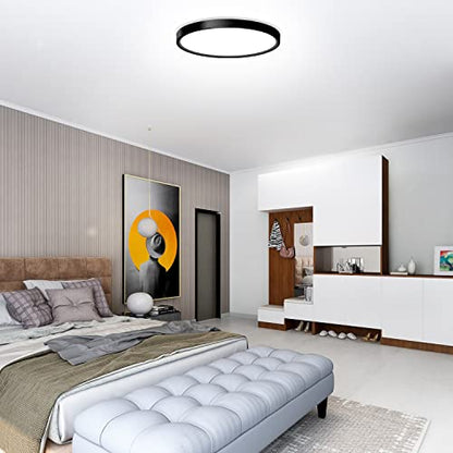 4 Pack Flush Mount LED Ceiling Light Fixtures 9 Inch Light Fixtures Ceiling - color: Black, size: 9Inch-4Pack