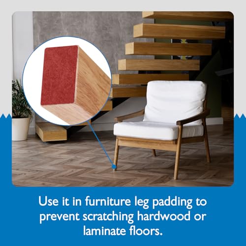 FindTape Polyester 1.5mm Felt Tape – 2 in. x 10 ft. Felt Strips with Adhesive Backing and Furniture Strips, Great for Arts and Crafts, Classrooms, and Protecting Furniture (Red) - color: Red, size: 2 in x 10 ft