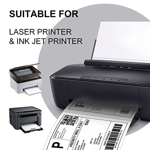 (1000 Labels/500 Sheets)Labelebal Half Sheet Self Adhesive Shipping Labels for Laser & Inkjet Printers, 8.5" x 5.5" Shipping Mailing Labels, 2 Per Page Shipping Labels, 5 1/2 x 8 1/2 Half Sheet Labels - color: 2 Up - 1000 Labels