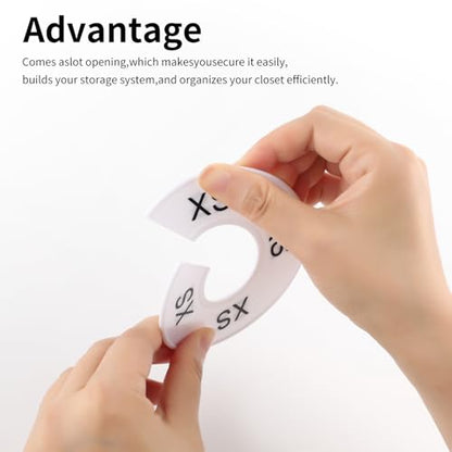 25 PCS Clothing Rack Size Dividers, Round White Plastic Size Markers, Pre-Labeled (XXS-XXXL) & Blank Dividers with Erasable Pen Closet Dividers for Hanging Clothes, Retail Store, Wardrobe Organizer