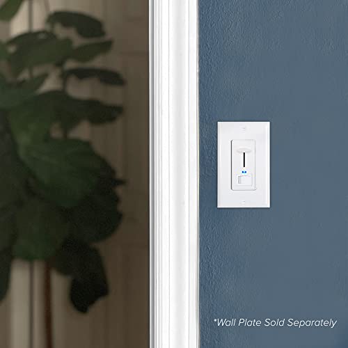 Maxxima Dimmer Electrical Light Switch - Featuring Blue Indicator Light, LED Compatible, 3-Way/Single Pole Use, 600 Watt Max, Dimmable Lamp and Lighting Control (Pack of 3) - size: Single Pack (Pack of 3)
