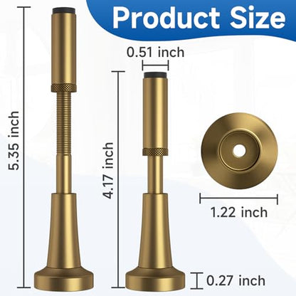 1P Adjustable Spring Door Stop, 4.17-5.35in Long Door Stoppers, Bronze - color: Bronze