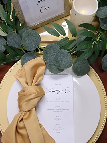 Your Chair Covers - 10 Pack 20-Inch Gold L'Amour Satin Napkins – Oversized, Double-Folded, and Hemmed Table Napkins for Weddings, Restaurants, and Special Events - color: Gold